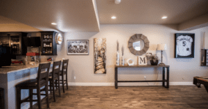 basement entertainment space