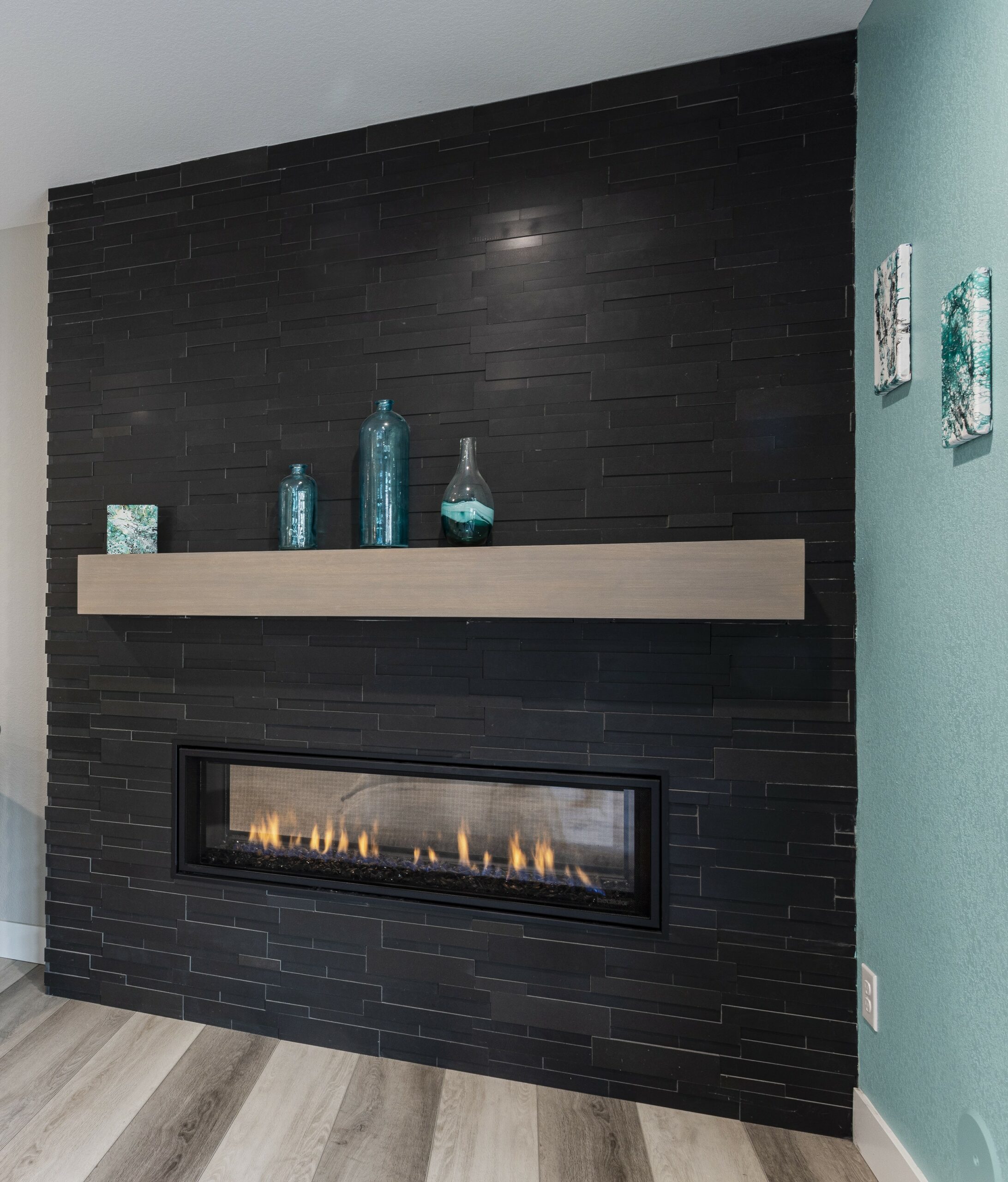 Modern Salt Lake City Basement Fireplace