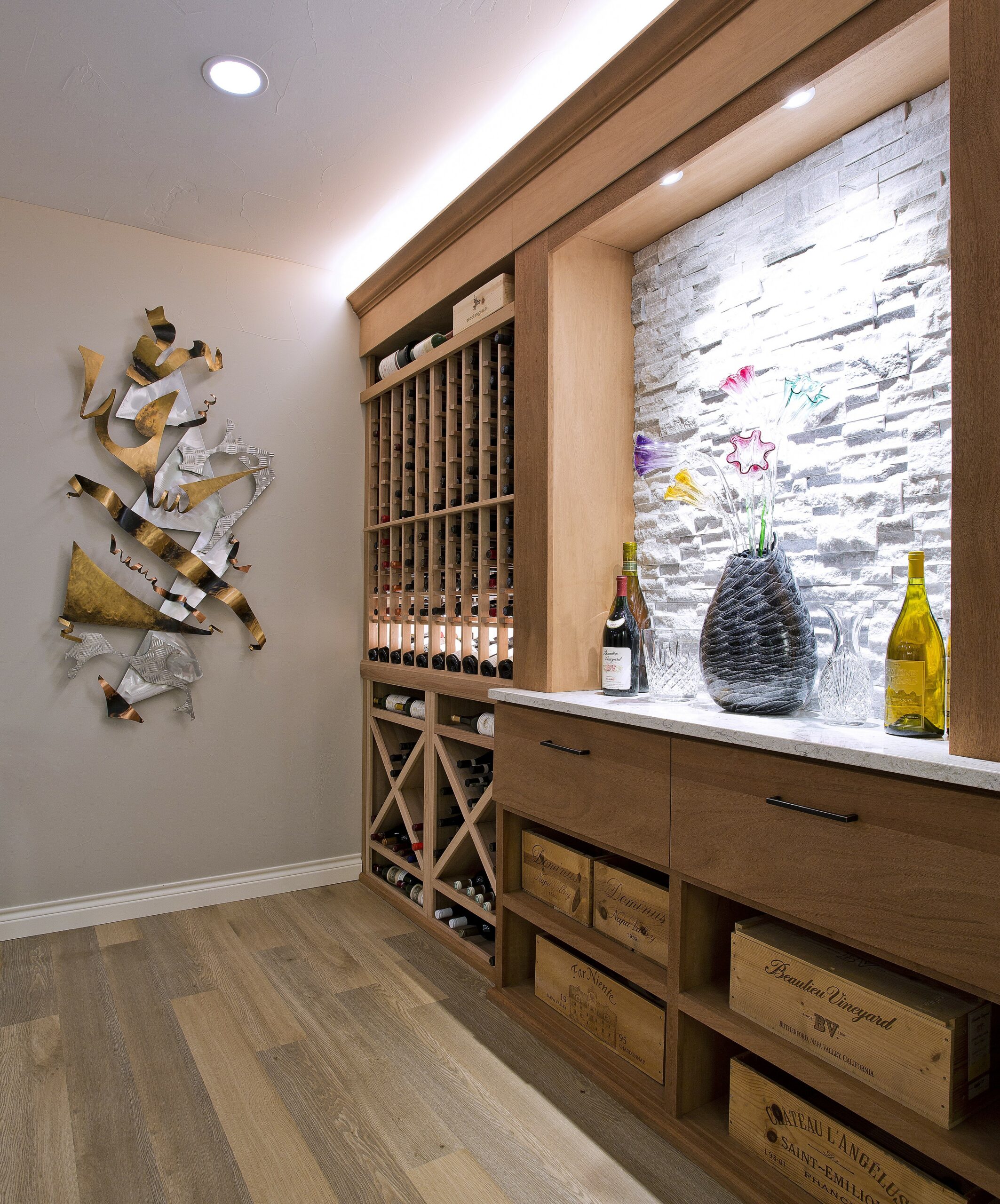 Elegant Salt Lake City Basement Wine Area