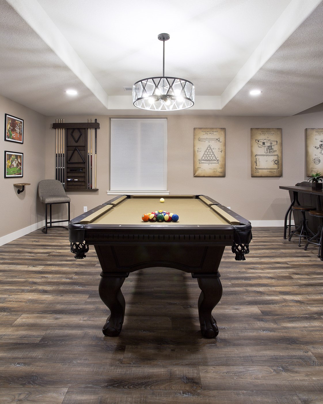 Refined Basement with Pool Table