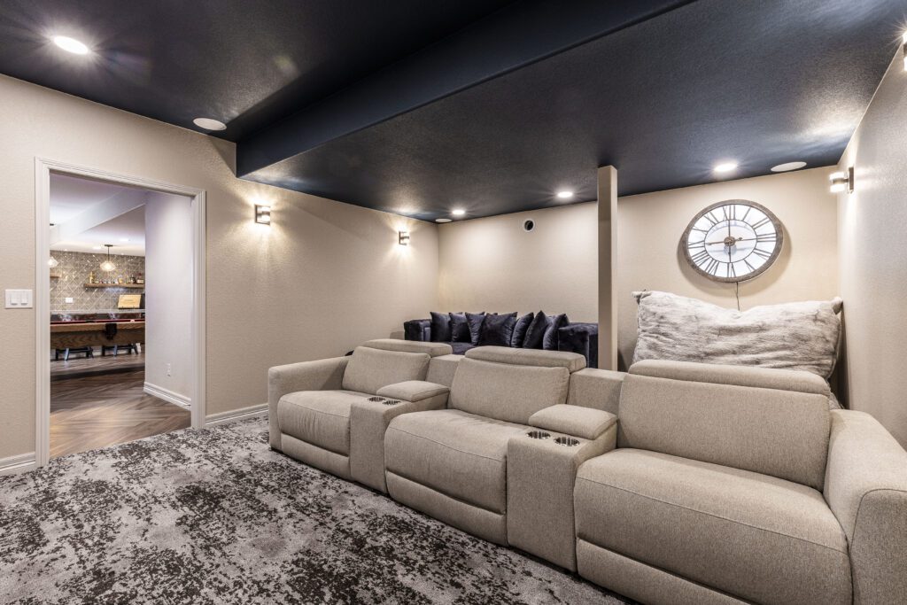 Home theatre in basement Home theatre in basement